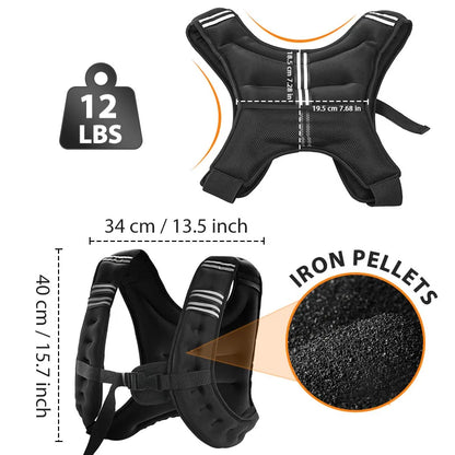 Weighted Vest 12lb for Running & Home Gym