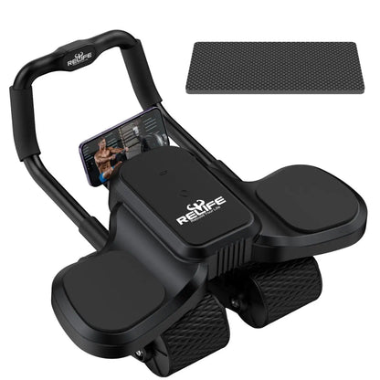 Ab Roller Wheel with Elbow Support Auto Rebound