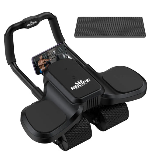 Ab Roller Wheel with Elbow Support Auto Rebound