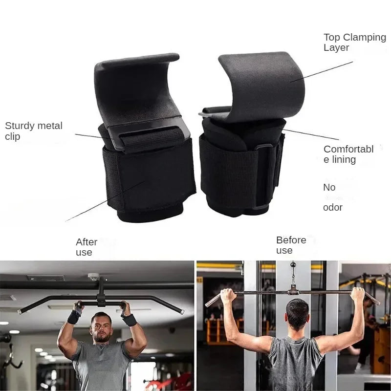 Weight Lifting Hooks Pair for Deadlift & Pull Ups