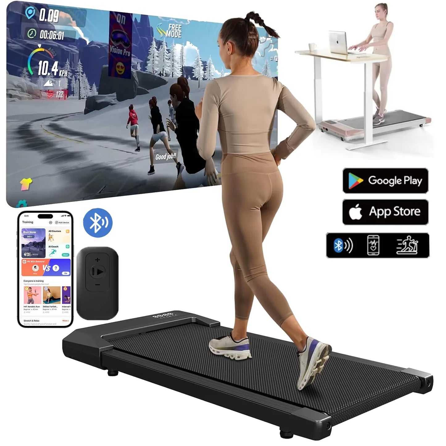 Under Desk Treadmill 2.5HP Quiet Walking Pad