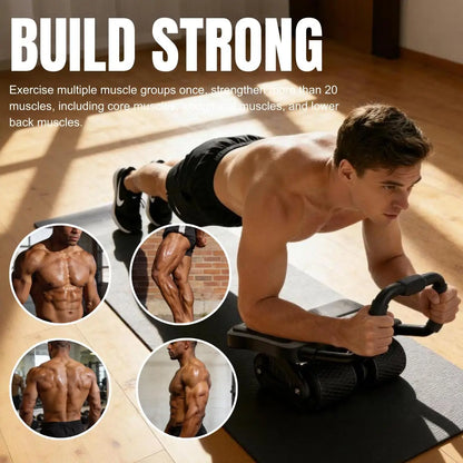 Ab Roller Wheel with Elbow Support Auto Rebound